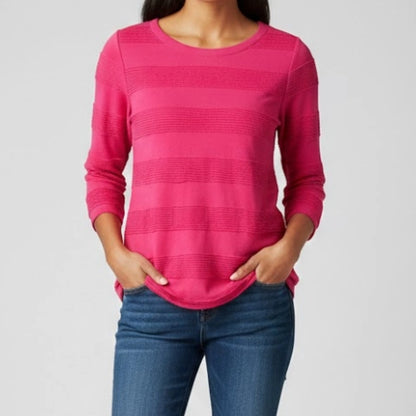 Joseph A Pink Ruffle Maximalist Blouse Top Womens Small