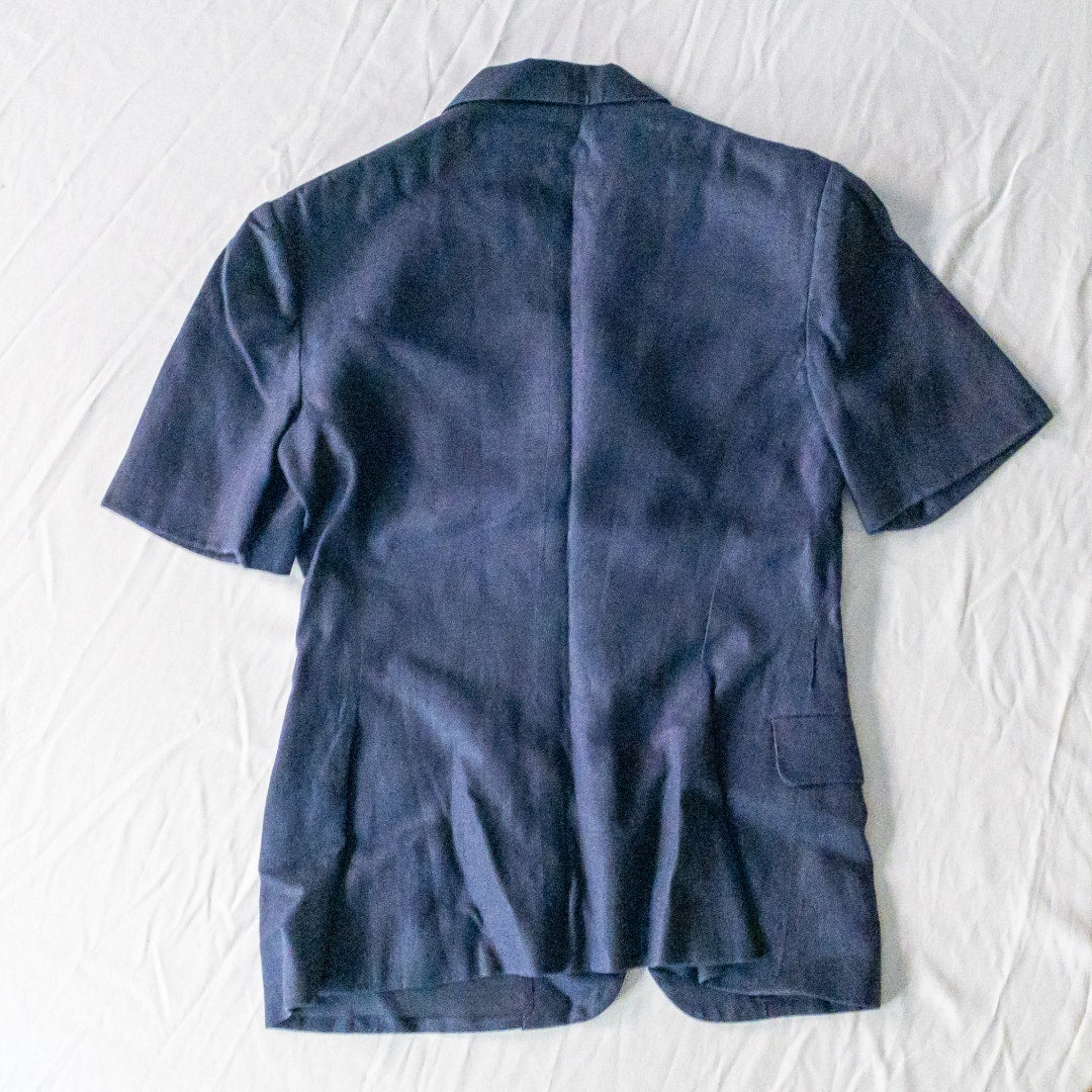 Ralph Lauren Black Label Vintage Blue Linen Blazer Jacket Womens 4-6 Small