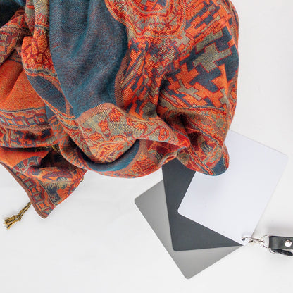 Pashmina Multicolor Red Green Blue Paisley Scarf Womens One Size