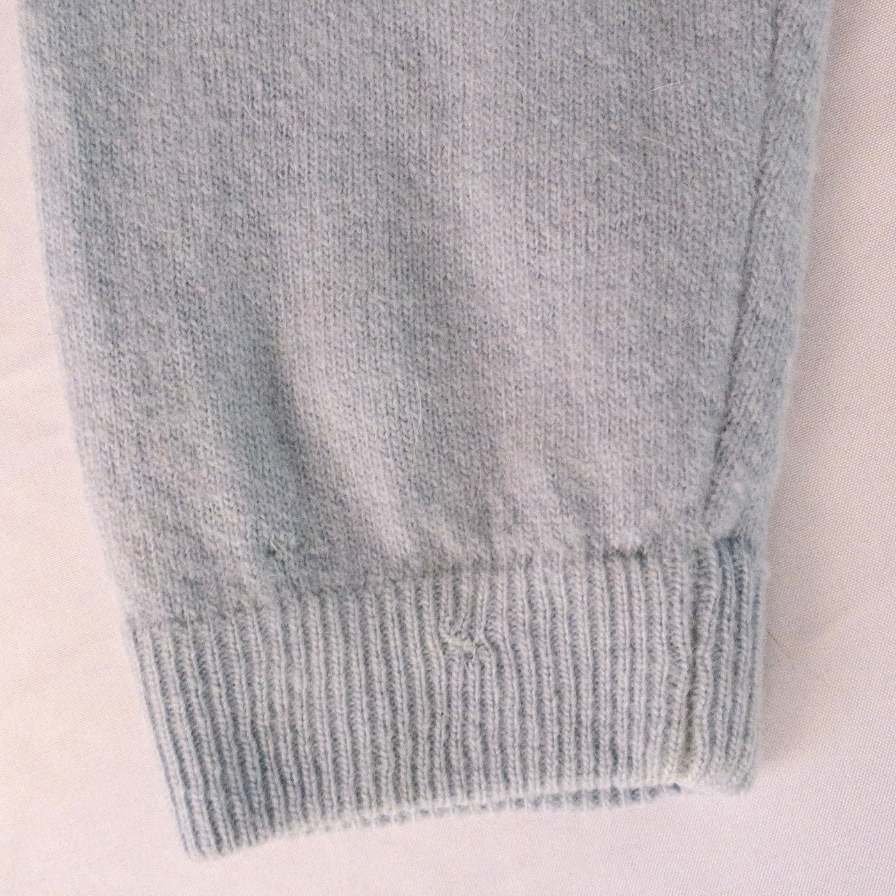 Stewart’s Vintage Pastel Blue Embroidered Rabbit Hair Cardigan Sweater Womens Small