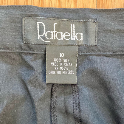 Rafaella Designer Black Silk Slim Leg Pants Womens 10