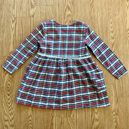 Bonnie Evans Vintage Plaid Tartan Flair Red Holiday Dress Girls Large