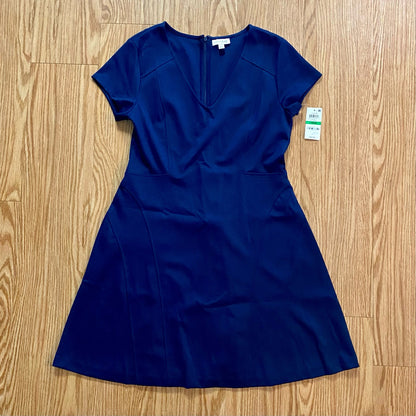 Maison Jules Blu Notte Fit & Flare Blue Pleated Mini Dress Womens Large