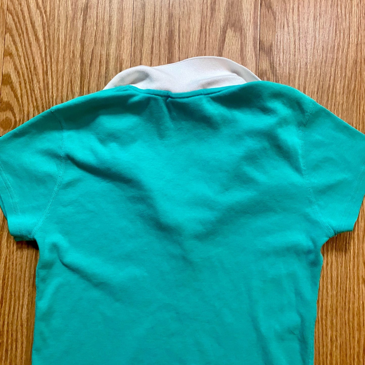 Lacoste Vintage Teal Green Polo Shirt Top Womens 42 Small