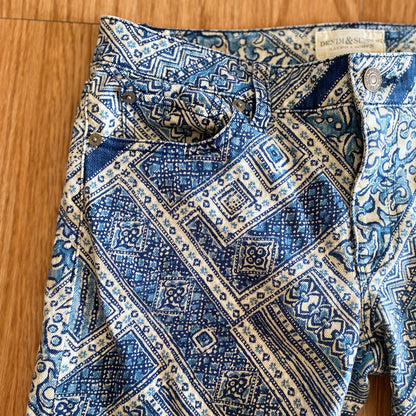 Ralph Lauren Denim & Supply Blue Paisley Bandana Skinny Jeans Womens 28