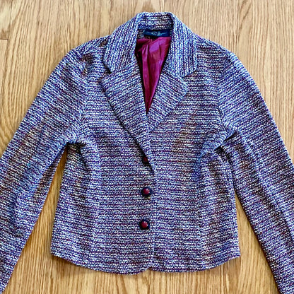Chinese Laundry Vintage Pink Striped Knit Blazer Womens XXSmall