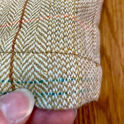 Fossil Tan Plaid Wool Blend Tweed Mini Skirt Womens 4