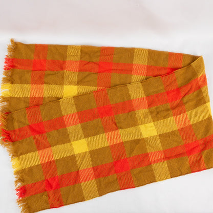 Handmade Brown Yellow Red Woven Tassel Scarf Unisex Mens Womens One Size
