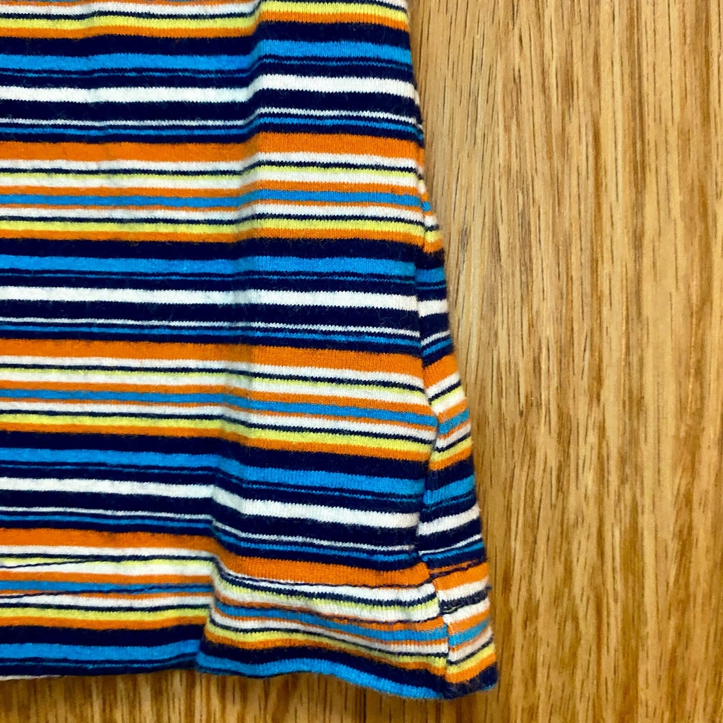 Guess Y2k Blue Orange Striped Cropped Tee Shirt Youth XLarge Womens Small/Medium