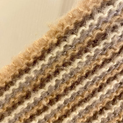 Aris Tan Striped Knit Tassel Scarf Unisex Womens One Size