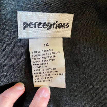 Perceptions Vintage Blue Short Blazer Jacket Womens 14 Large