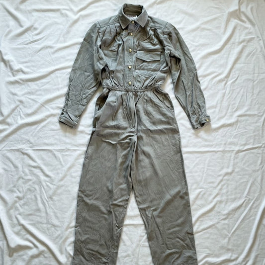 Maggy London Vintage Khaki Minimal Western Jumpsuit Womens 0-2