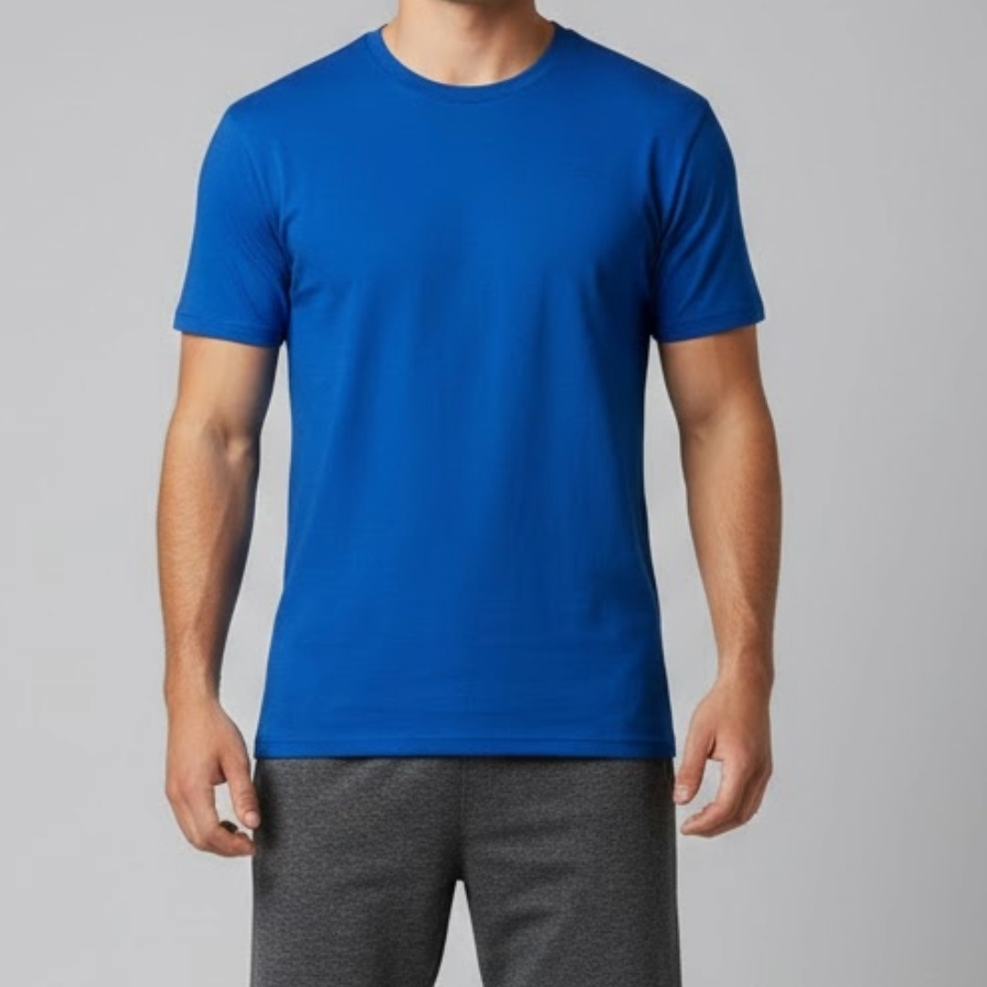 Champion Vintage Blue Casual Tee Shirt Top Mens Small / Medium
