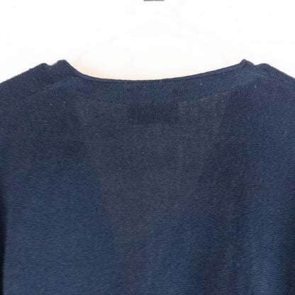 Vintage 1990s London Fog navy blue grandpa cardigan sweater with button front closure and ribbed cuffs on hanger image 10