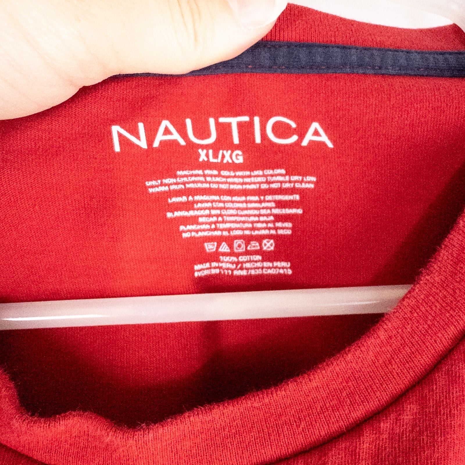 Nautica red vintage graphic print tee shirt mens xlarge with short sleeves front and back view image 9
