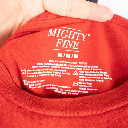 Red Mighty Fine slim fit tee shirt with retro New York NYC graphic front view image 9