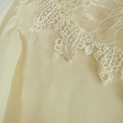 Synergy Vintage Ivory Floral Lace Blouse Womens 6 Small