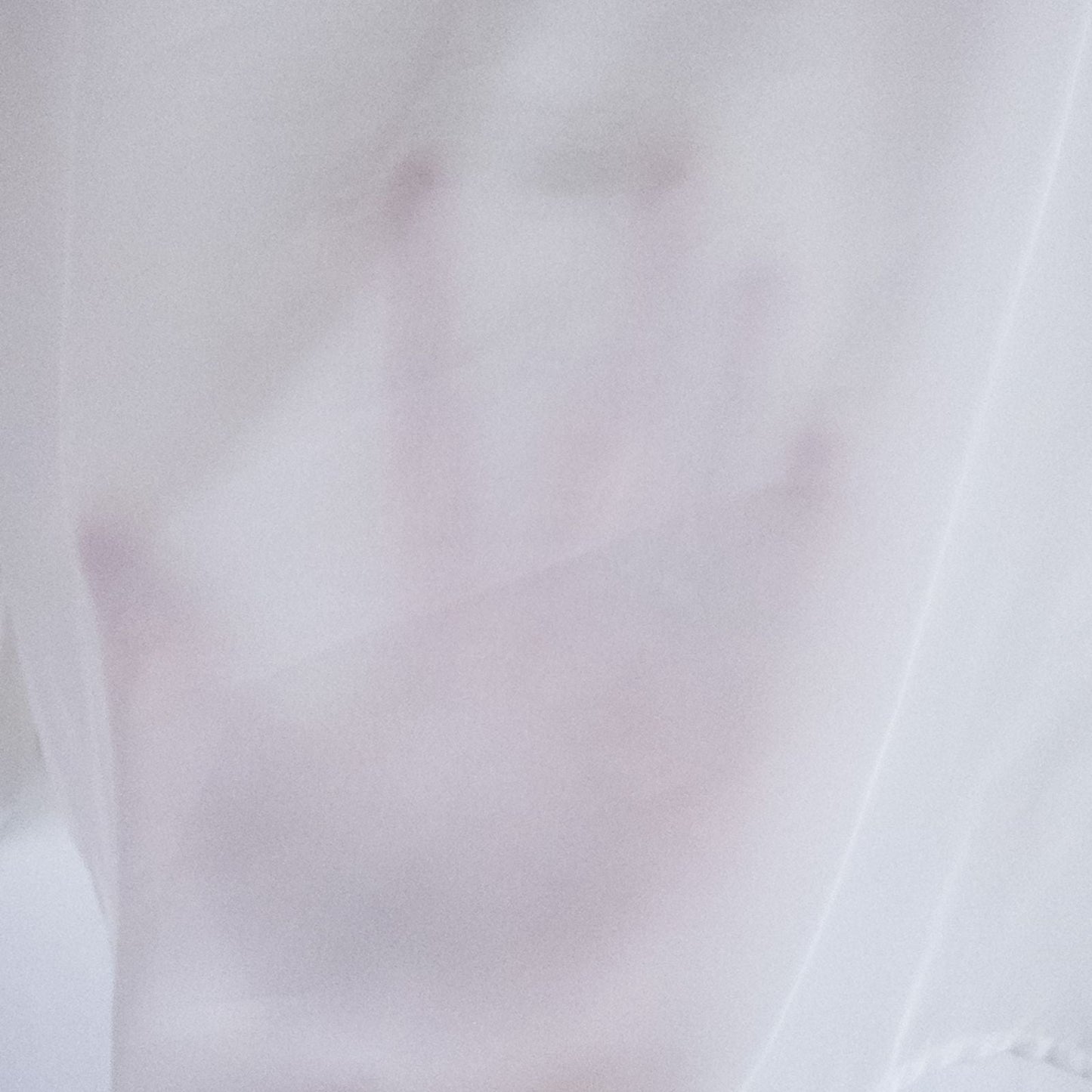 Anne Kriste vintage white sheer blouse with pearl beading on front and long sleeves with button cuffs hanging on hanger image 8