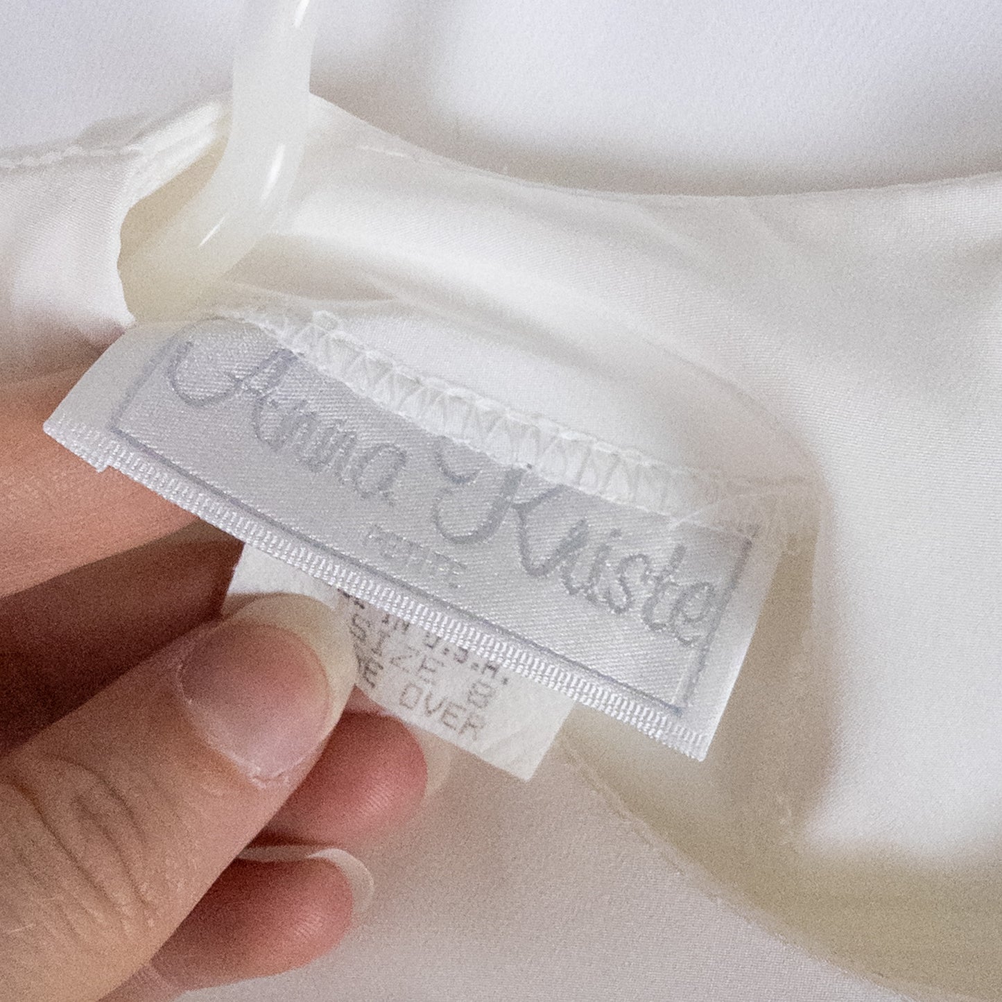 Anne Kriste Vintage White Beaded Blouse Womens 8 Medium