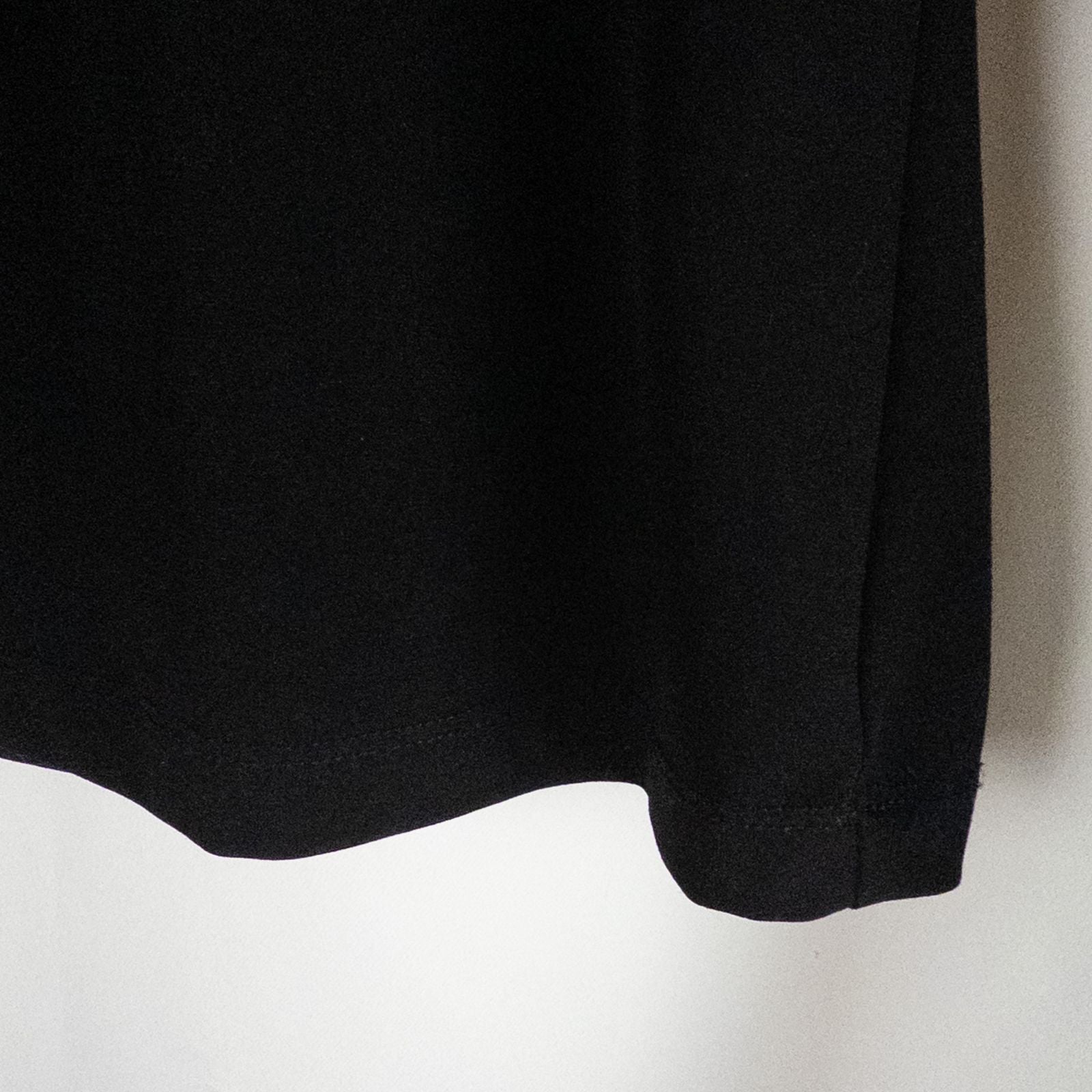Beliza black velvet womens medium top with long sleeves and decorative velvet ribbon and bead trim at neckline on white hanger image 6