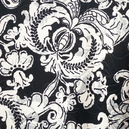 JM Collection black and white floral blouse top with 3/4 sleeves and crew neck, women's medium petite size image 3