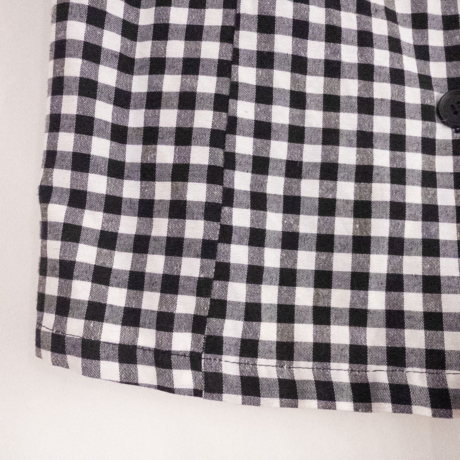 Shein black and white checkered tunic mini dress with button front and short sleeves image 5