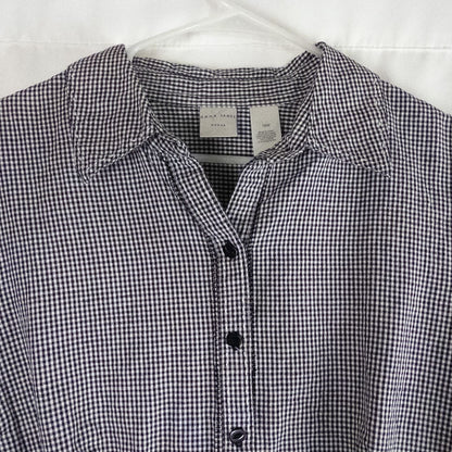 Emma James black and white checkered shirt vintage 18W plus size top women's image 2