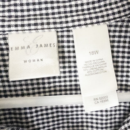Emma James black and white checkered shirt vintage 18W plus size top women's image 8