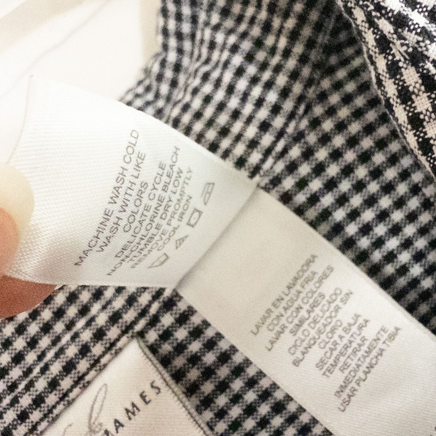 Emma James black and white checkered shirt vintage 18W plus size top women's image 9