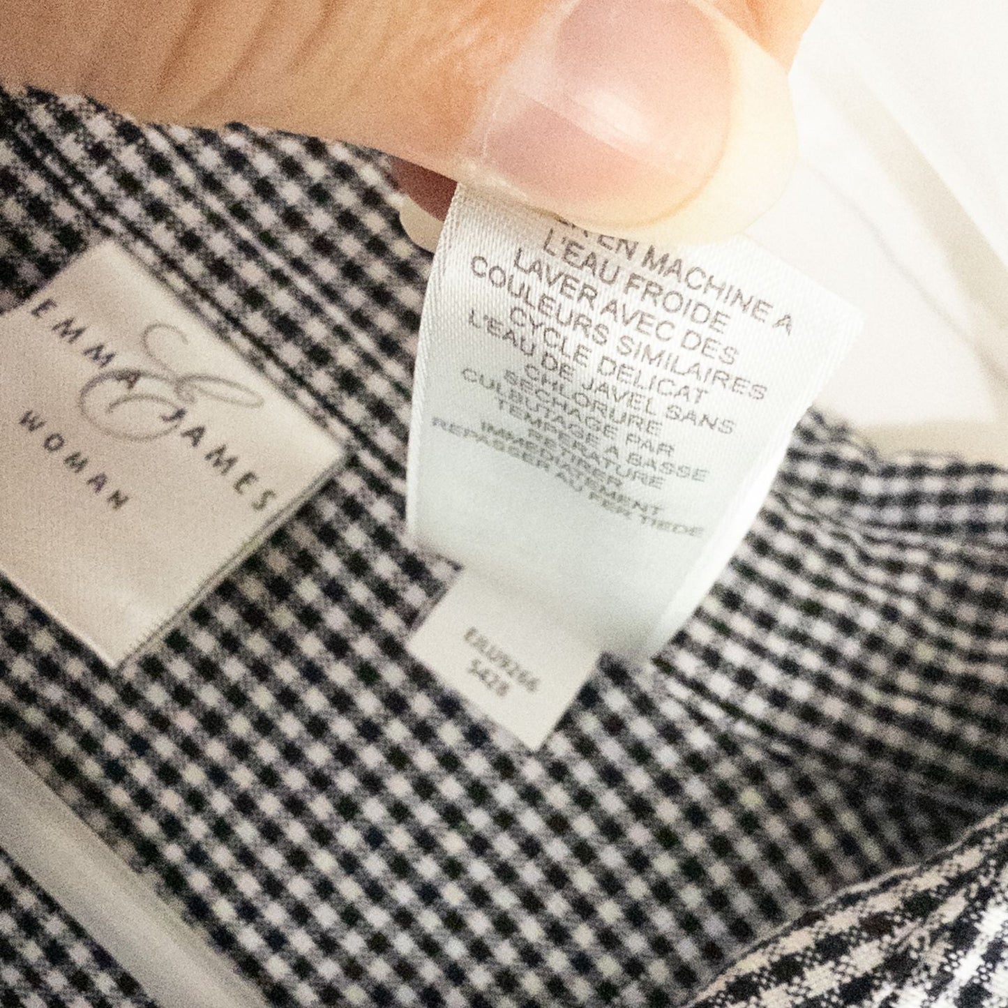 Emma James black and white checkered shirt vintage 18W plus size top women's image 10