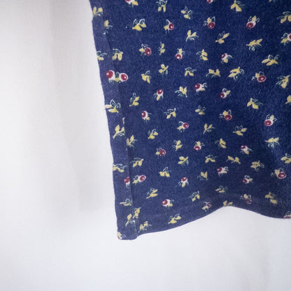 vintage GH Bass & Co blue floral cropped sweater with mock neck and long sleeves, women's xsmall size, good used condition image 3