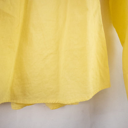 Pastel yellow Barbour original oxford long sleeve shirt laid flat showing front, collar, cuffs and back views image 3