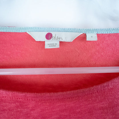 Boden Sophie Ruffle Linen Top in vintage pink image 5