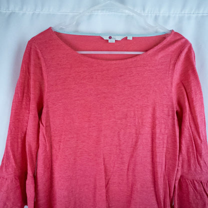 Boden Sophie Ruffle Linen Top in vintage pink image 2