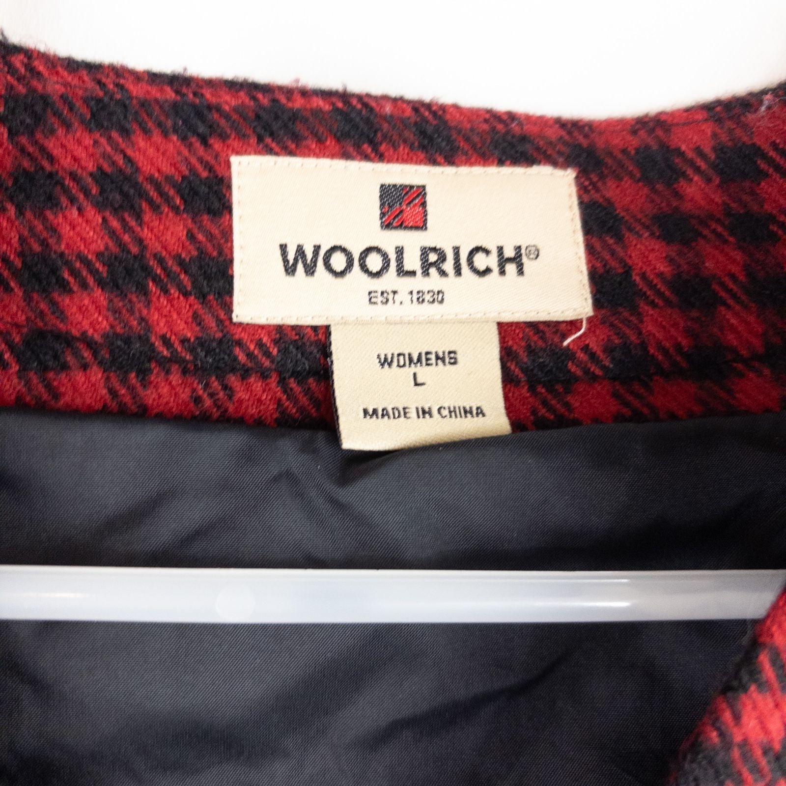 Woolrich Red Black Checked Wool Vest Vintage Large image 10
