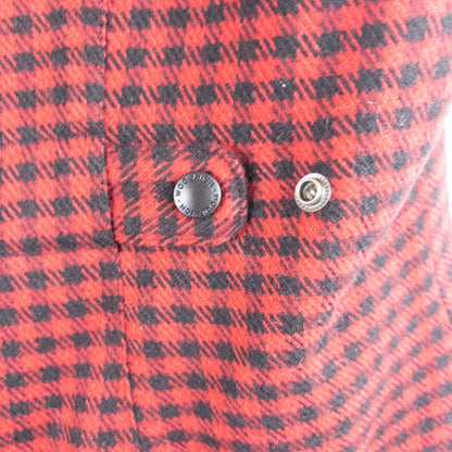 Woolrich Red Black Checked Wool Vest Vintage Large image 9