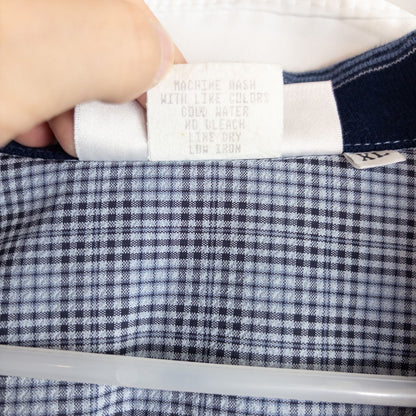 Bette & Court vintage blue check pullover shacket jacket for women size XLarge image 11