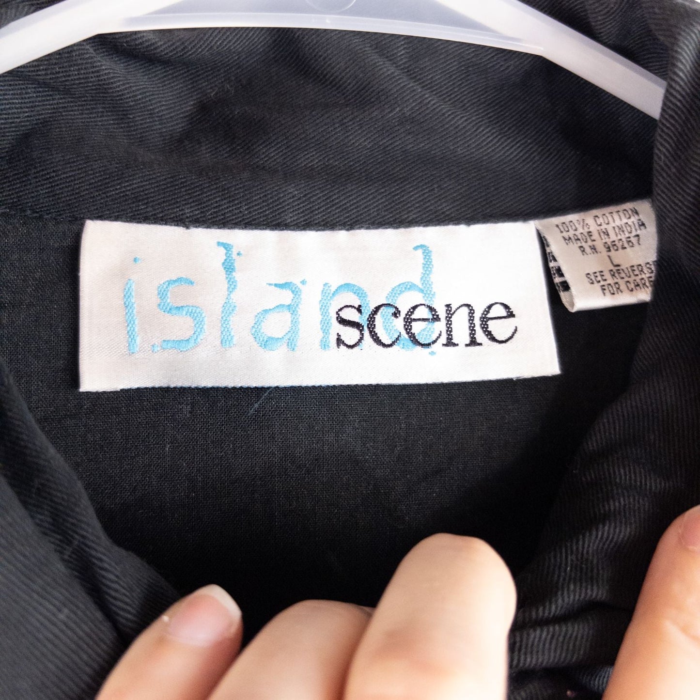 Island Scene vintage 1990s women's large rainbow patchwork jacket with textured knit panels and multicolor buttons image 12