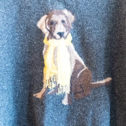 Cremieux Wool Gray Dog Sweater Mens Large