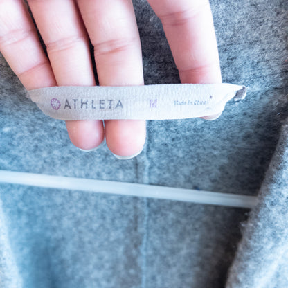 Athleta Gray Wool Cashmere Open Sweater Cardigan Womens Medium