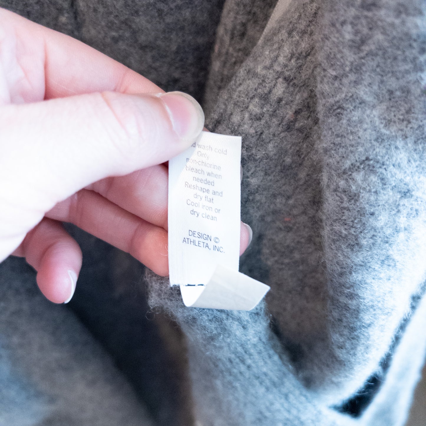 Athleta Gray Wool Cashmere Open Sweater Cardigan Womens Medium