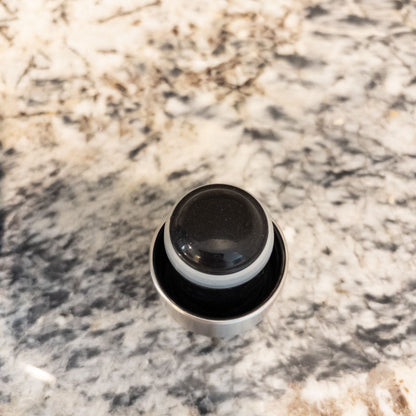 Starbucks Swizzle bottle with black white and blue artistic floral abstract print on countertop image 10
