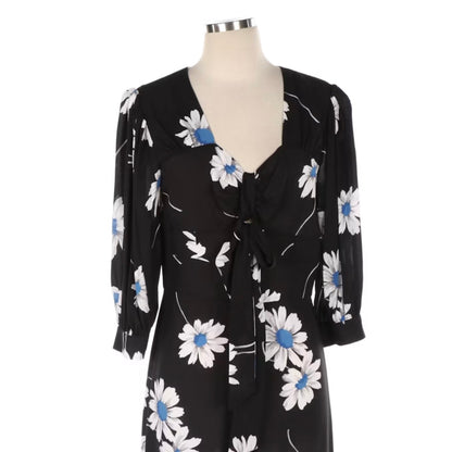 Michael Kors Black Floral Jumpsuit Womens 6 Small