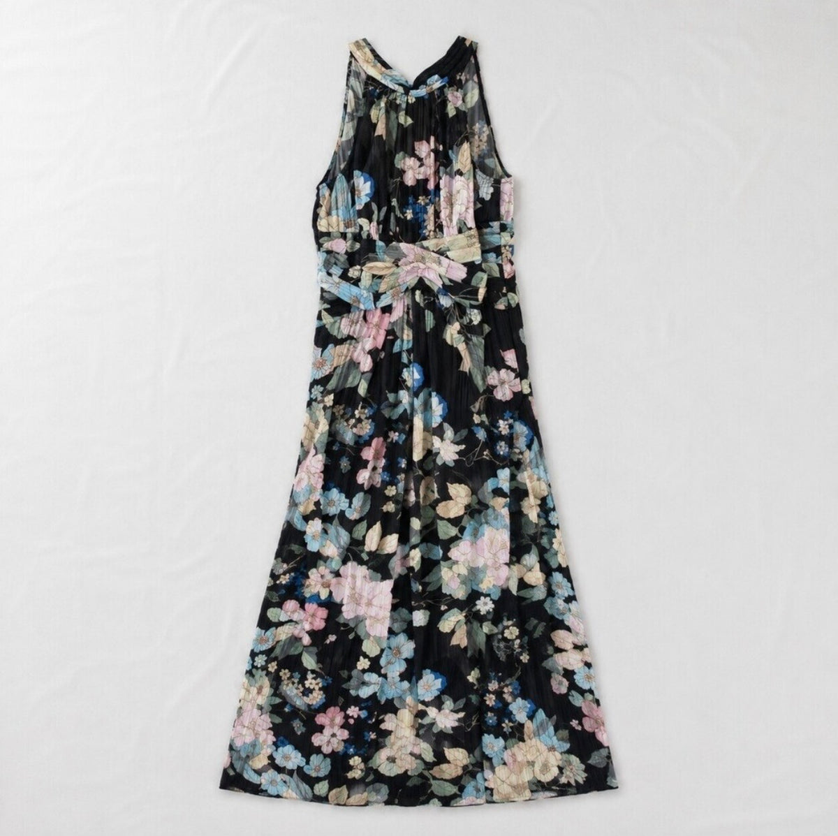 Adrianna Papell Black Floral Dress Womens 8 Medium