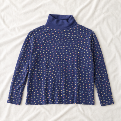 GH Bass & Co Vintage Blue Floral Sweater Womens Medium 8