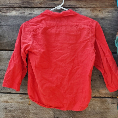 Aansworth Vintage Red Cotton Button-up Shirt Womens XSmall Small