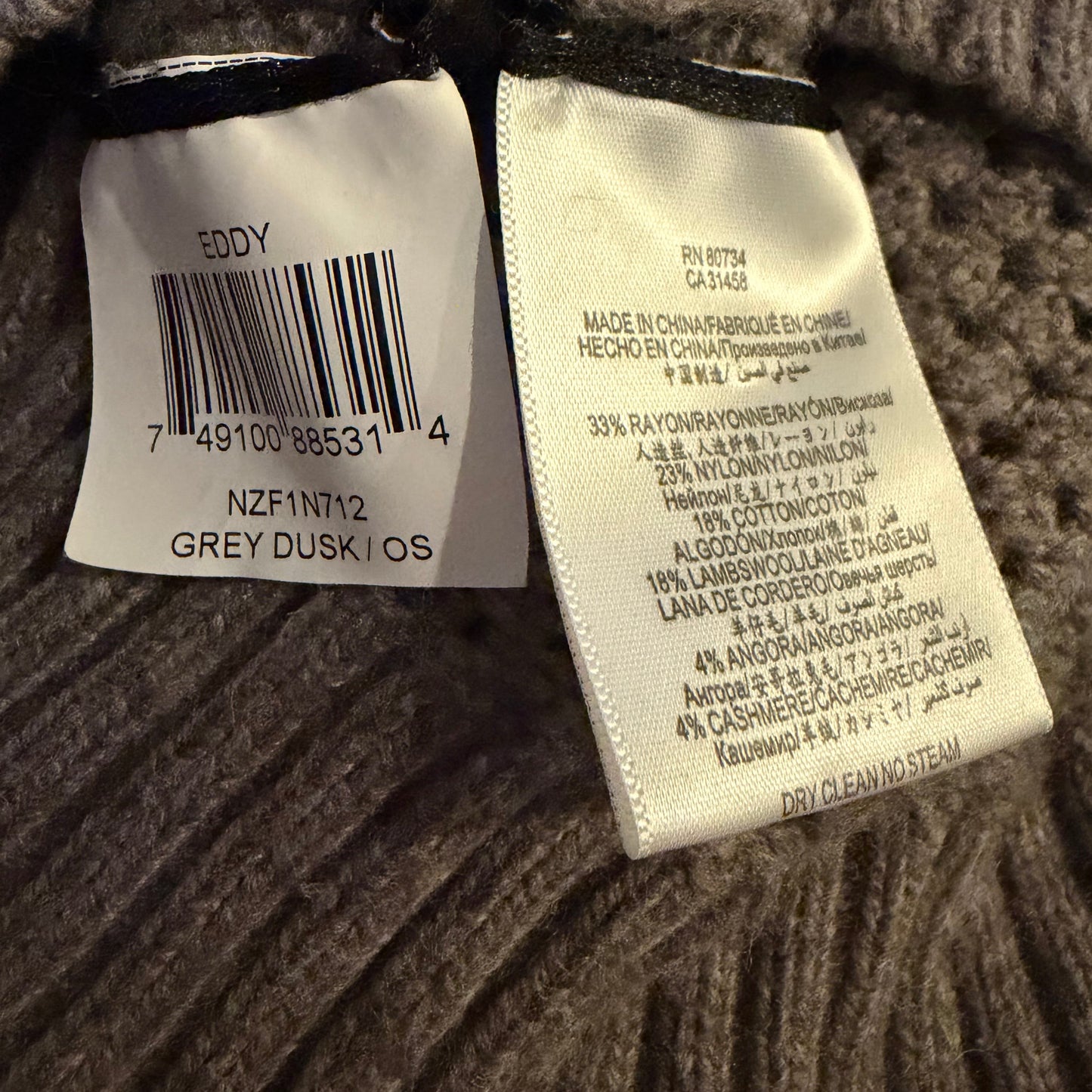 Bcbgmaxazria Eddy Gray Dusk Wool Knit Sweater Womens One Size