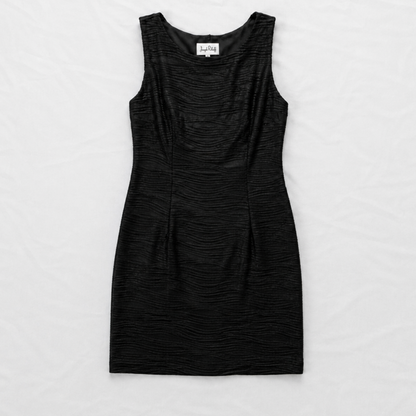 Joseph Ribkoff Vintage Black Pleated Dress Womens 10 Small Medium