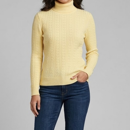 Croft & Barrow Yellow Cable Knit Sweater Womens Medium