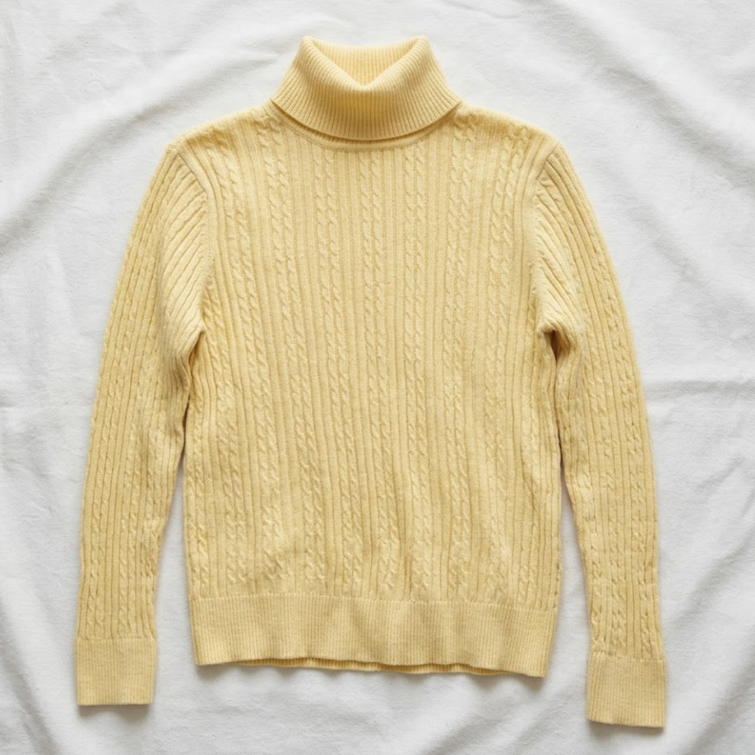 Croft & Barrow Yellow Cable Knit Sweater Womens Medium